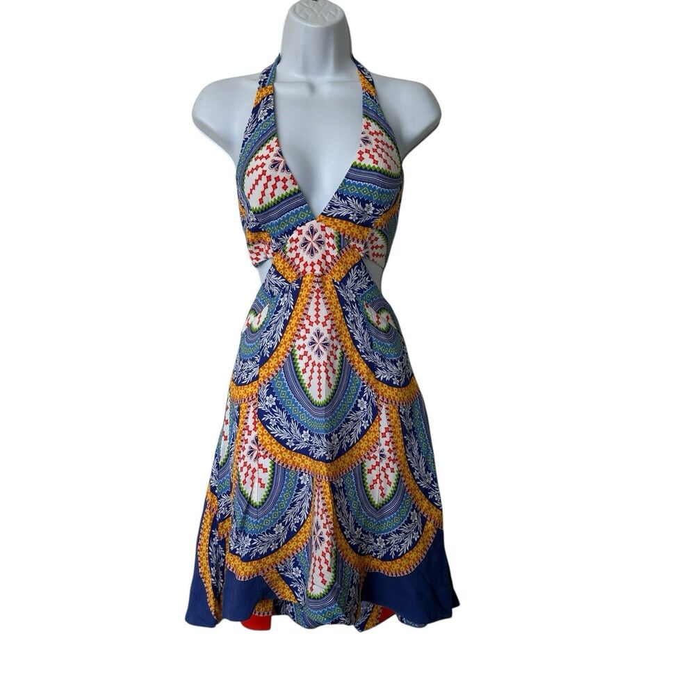 FARM Rio Multicolor Halter Mini Dress